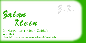 zalan klein business card
